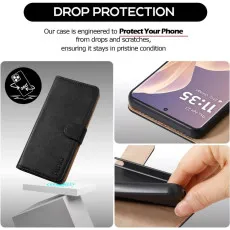 Slim leather wallet case for Moto G85
