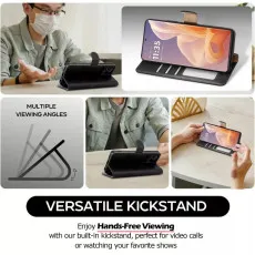 Flip stand leather case for Motorola Moto G85