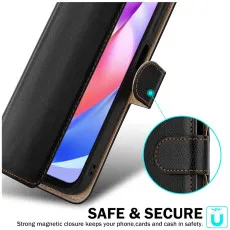 honor x6b leather wallet case with Magnetic closure