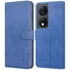 Honor 90 Smart Blue Leather Wallet Case