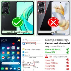 Elegant Leather Wallet Cover For Honor 90 Smart with Card Slots and Magnetic Closure