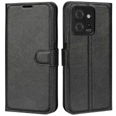 Moto Edge 50 Black Leather Wallet Case
