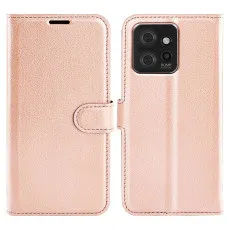Moto Edge 50 Rose Gold Leather Wallet Case
