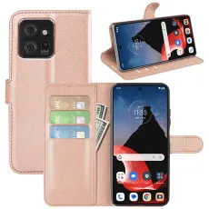 Moto Edge 50 Rose Gold Leather Wallet Case with multi features