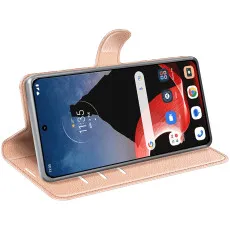 Moto Edge 50 Rose Gold Leather Wallet Case with stand
