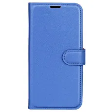 Moto Edge 50 Blue Leather Wallet Case front view