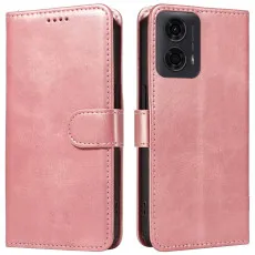 moto g45 leather wallet case rose gold