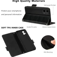 moto g45 leather wallet case with stand