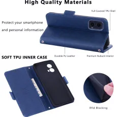 moto g45 leather wallet case with stand