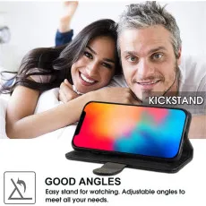 Moto g55 leather wallet case with kickstand