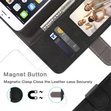 Moto g55 leather wallet case with magnetic feature