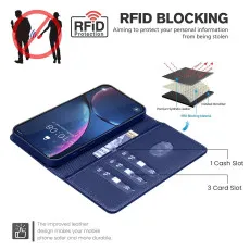 Leather Wallet Cover for Motorola Edge 50 Pro with card slots