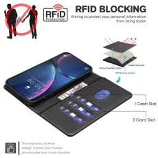 Leather Wallet Cover for Motorola Edge 50 Pro with card slots