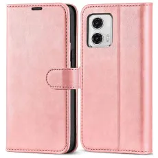 moto g35 leather wallet case rose gold