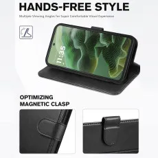 moto g35 leather wallet case with stand and magnet