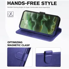 moto g35 leather wallet case with landscape view