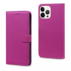 iPhone 15 Pro Max leather wallet case in Pink