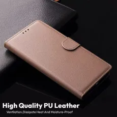 Premium leather wallet cover for iPhone 15 Pro