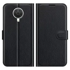 Nokia G20 Leather Wallet Case in Black
