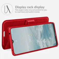 Nokia G20 Leather Wallet Case with rack display