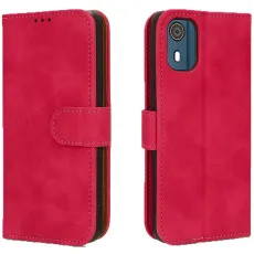 nokia c02 3 pocket wallet case red