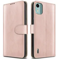 nokia c12 3 pocket wallet case rose