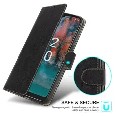 nokia c12 3 pocket wallet case with magnet