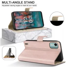 nokia c12 3 pocket wallet case with stand