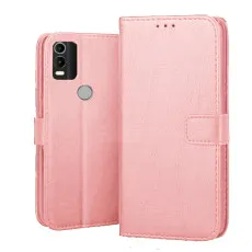 Nokia C21 Plus Leather wallet Case in Rose Design