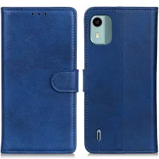 nokia c12 3 pocket wallet case blue