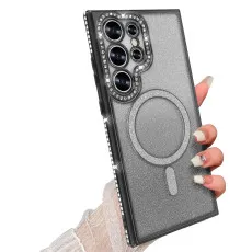 Galaxy S25 Ultra Glitter magsafe case in Black