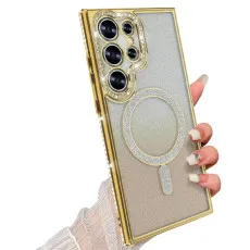 Galaxy S25 Ultra Glitter magsafe case in Gold