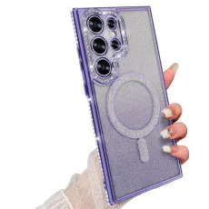 Galaxy S25 Ultra Glitter magsafe case in Purple