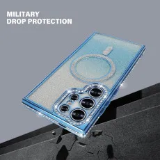 Magnetic glitter phone case for Samsung Galaxy S25 Ultra with full drop protection