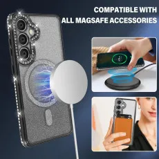 Samsung s25 diamond megsafe case  with wireless