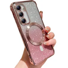 Samsung s25 plus glitter megsafe case pink