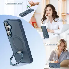 Samsung Galaxy S25 MagSafe Case in Blue with kickstand