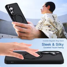 Samsung Galaxy S25 MagSafe Case in Black with silky material