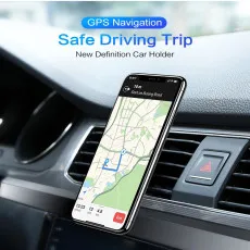 Magnetic Car Phone Holder L-Shaped Silver Universal Mount Stand UK