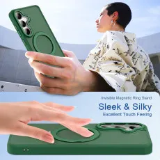 Samsung Galaxy S25 MagSafe Case in Green with silky material