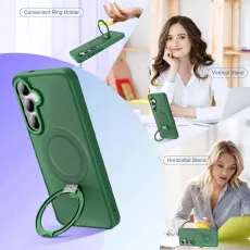 Samsung Galaxy S25 MagSafe Case in Green with kick stand