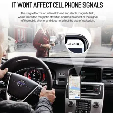 Magnetic Car Phone Holder L-Shaped Silver Universal Mount Stand UK