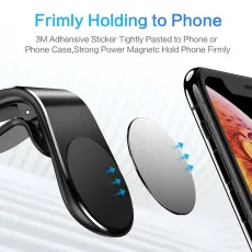 Magnetic Car Phone Holder L-Shaped Silver Universal Mount Stand UK