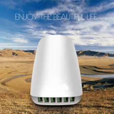 6 Port USB Charger Fast Desktop Charger Station HUB For All Mobiles iPhone, Samsung, Devices