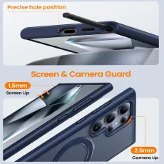 Samsung Galaxy S25 Ultra Magsafe Ring Case in Blue With Camera and Screen protection