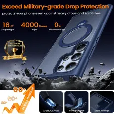 Samsung Galaxy S25 Ultra Magsafe Ring Case in Blue With full drop protection