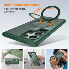 Samsung Galaxy S25 Ultra Magsafe Ring Case in Green With Adjustable ring