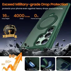 Samsung Galaxy S25 Ultra Magsafe Ring Case in Green With Full drop Protection