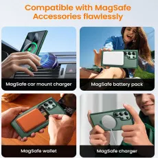 Samsung Galaxy S25 Ultra Magsafe Ring Case in Green With multi features