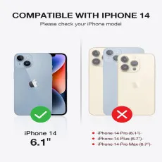 iphone 14 leather wallet case size